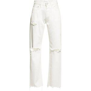 MOUSSY Vintage Women's Mv Odessa High Rise Distressed Jeans White